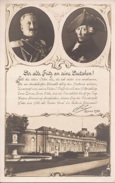 Postkarte "Der alte Fritz und seine Deutschen"